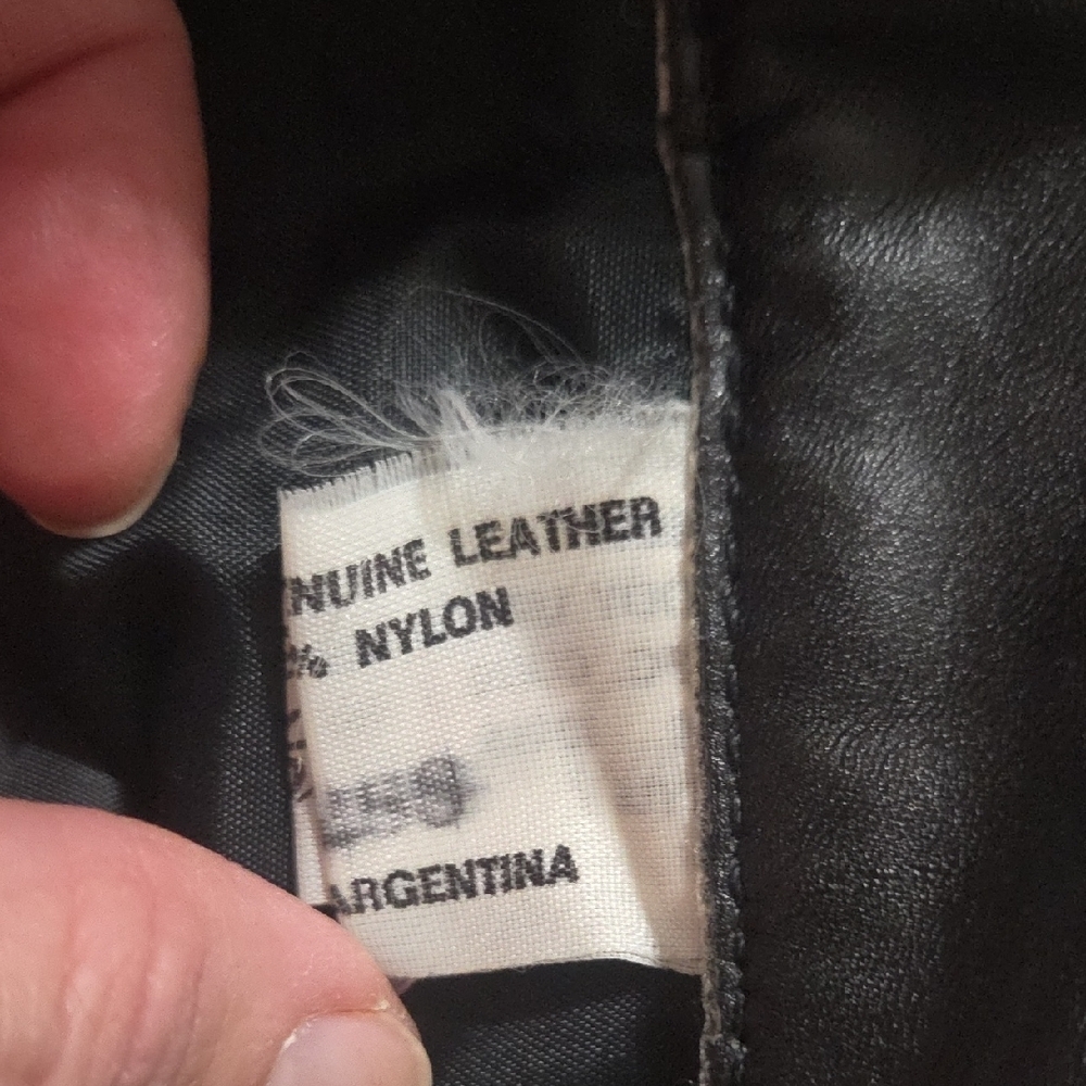 Vintage 90s Black Leather Skirt 5/6 High Waisted Mini Genuine Leather - Picture 11 of 11